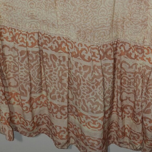 Free People Paisley Print Wide Leg Ruffled Palazzo Pull-On Pants Sz S Cream Tan - Picture 3 of 9